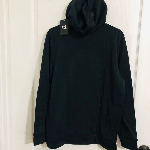 Brand‎ New Men's Under Armour Big Logo Fleece Black Hoodie Size Small - Picture 7 of 7